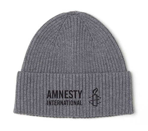 Grey Knit Cap with Amnesty International USA Logo