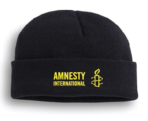 Black Knit Cap with Amnesty International USA Logo